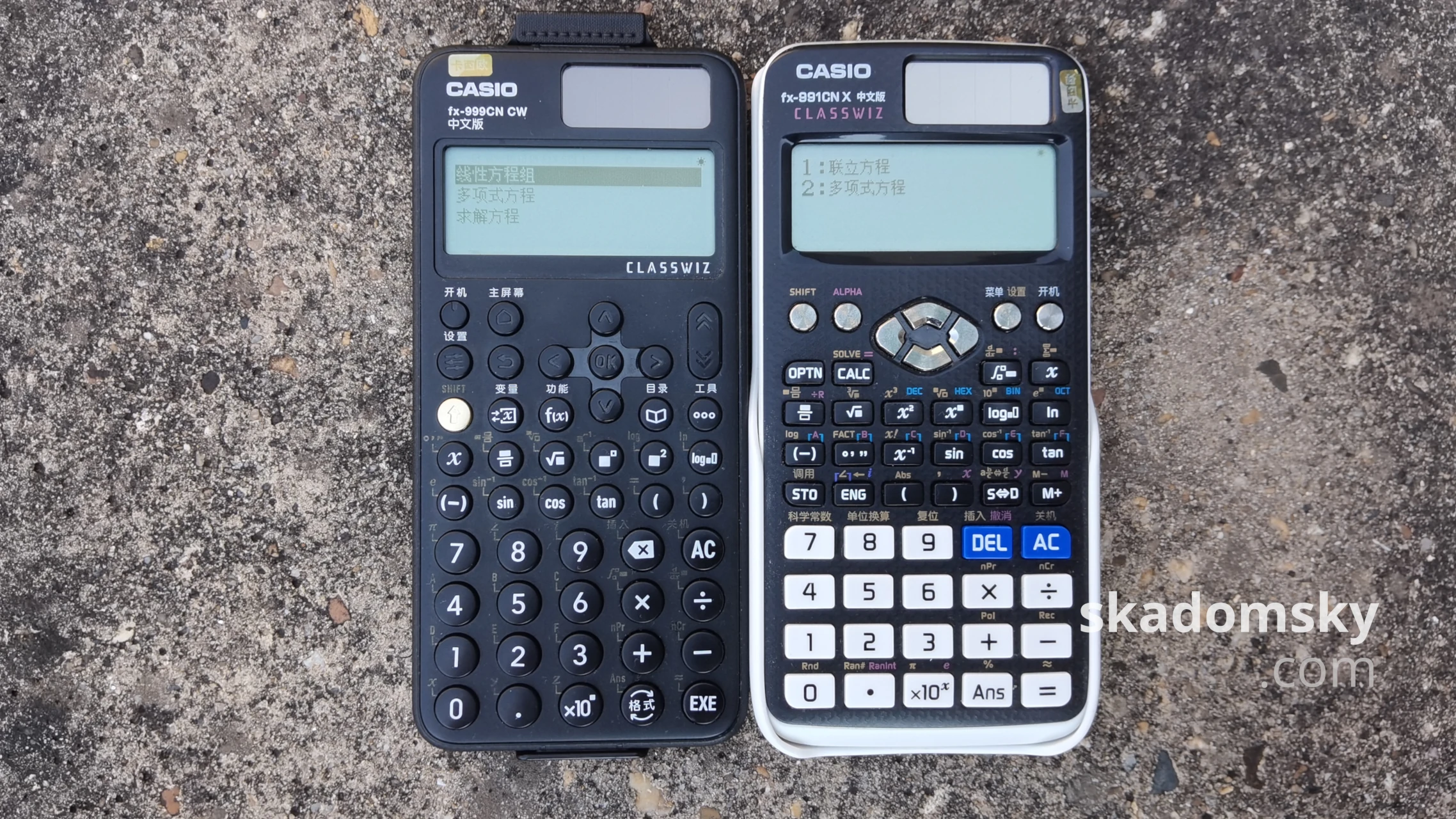 进入方程模式，fx-999 CN CW和fx-991 CN X"Simul Equation"翻译不同